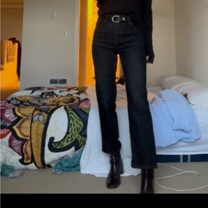 Lee High Rise Straight Leg Ankle Black Jeans 28